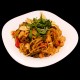 Спагетти с курицей и овощами